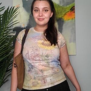 Vintage y2k Fairy Grunge Sunflower Tee